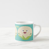 かわいいハッピーカリフラワー野菜の漫画 エスプレッソカップ (右)