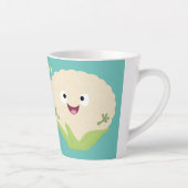 かわいいハッピーカリフラワー野菜の漫画 カフェラテマグ (右)