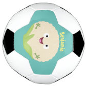 かわいいハッピーカリフラワー野菜の漫画 サッカーボール (回転)