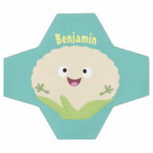 かわいいハッピーカリフラワー野菜の漫画 サッカーボール (フラット)