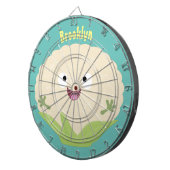 かわいいハッピーカリフラワー野菜の漫画 ダーツボード (正面右)