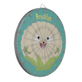 かわいいハッピーカリフラワー野菜の漫画 ダーツボード (正面左)