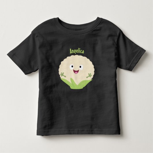 かわいいハッピーカリフラワー野菜の漫画 トドラーTシャツ (正面)