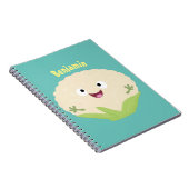 かわいいハッピーカリフラワー野菜の漫画 ノートブック (右側)