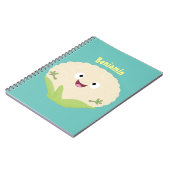 かわいいハッピーカリフラワー野菜の漫画 ノートブック (左側)