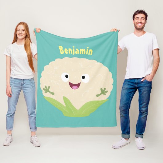 かわいいハッピーカリフラワー野菜の漫画 フリースブランケット (インサイチュ)