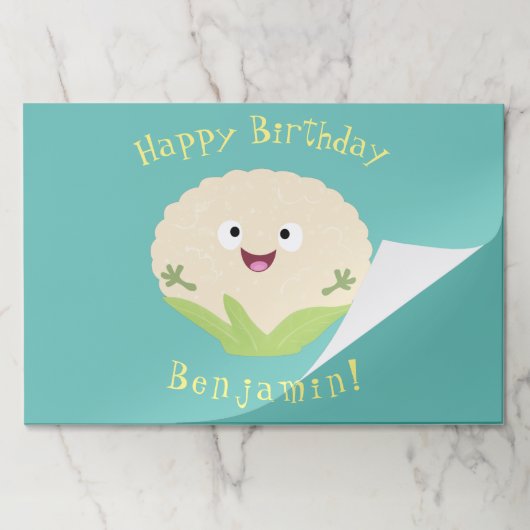 かわいいハッピーカリフラワー野菜の漫画 ペーパーパッド (折り畳み)