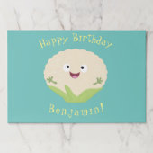 かわいいハッピーカリフラワー野菜の漫画 ペーパーパッド (正面)