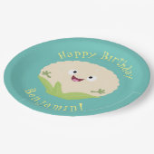 かわいいハッピーカリフラワー野菜の漫画 ペーパープレート (アングル)