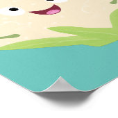 かわいいハッピーカリフラワー野菜の漫画 ポスター (角)