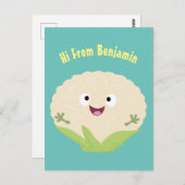 かわいいハッピーカリフラワー野菜の漫画 ポストカード (正面/裏面)