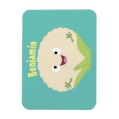 かわいいハッピーカリフラワー野菜の漫画 マグネット (縦)