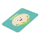 かわいいハッピーカリフラワー野菜の漫画 マグネット (左側)