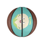 かわいいハッピーカリフラワー野菜の漫画 ミニバスケットボール (縦)