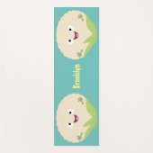 かわいいハッピーカリフラワー野菜の漫画 ヨガマット (正面)