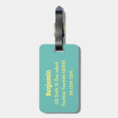 かわいいハッピーカリフラワー野菜の漫画 ラゲッジタグ (裏面縦)