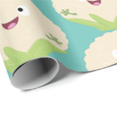 かわいいハッピーカリフラワー野菜の漫画 ラッピングペーパー (ロールコーナー)