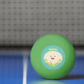 かわいいハッピーカリフラワー野菜の漫画 卓球ボール (ネット)