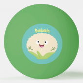 かわいいハッピーカリフラワー野菜の漫画 卓球ボール (裏面)