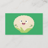 かわいいハッピーカリフラワー野菜の漫画 名刺 (裏面)