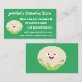 かわいいハッピーカリフラワー野菜の漫画 名刺 (正面/裏面)