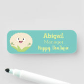 かわいいハッピーカリフラワー野菜の漫画 名札 (インサイチュ)