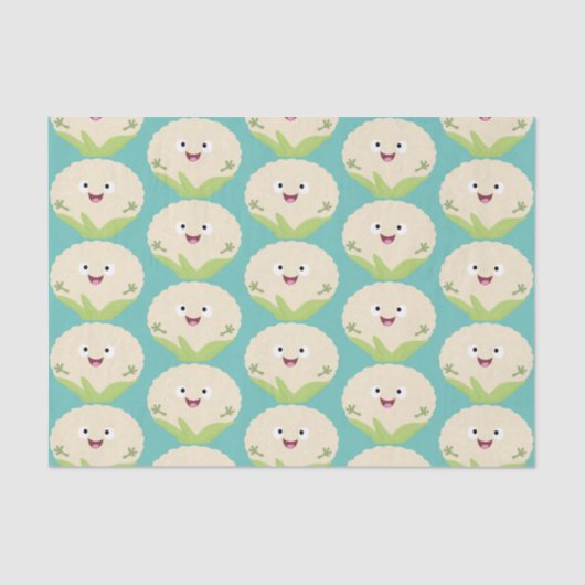 かわいいハッピーカリフラワー野菜の漫画 薄葉紙 (正面)