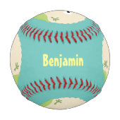 かわいいハッピーカリフラワー野菜の漫画 野球ボール (裏面)