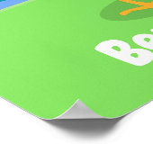 かわいいハッピーカリングの鶏の漫画イラストレーション ポスター (角)