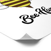 かわいいハッピーカワイプン(昆虫)マルハナバチミツバチ ポスター (角)