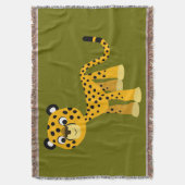 かわいいハッピーカートゥーチーターブランケット スローブランケット (正面縦)