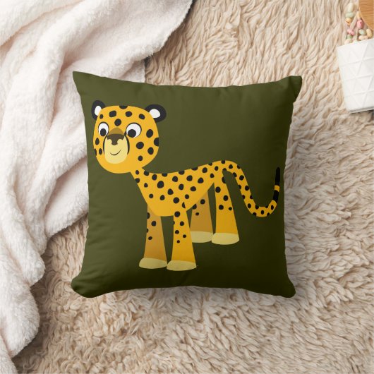 かわいいハッピーカートゥーチーター装飾用クッション クッション (ブランケット)