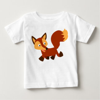 かわいいハッピーカートゥーンキツネベビーTシャツ ベビーTシャツ