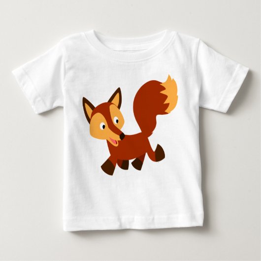 かわいいハッピーカートゥーンキツネベビーTシャツ ベビーTシャツ (正面)