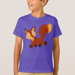 かわいいハッピーカートゥーンキツネ子どもTシャツ Tシャツ