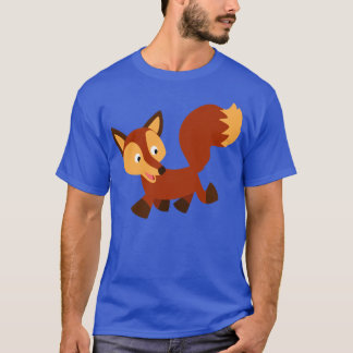 かわいいハッピーカートゥーンキツネTシャツ Tシャツ