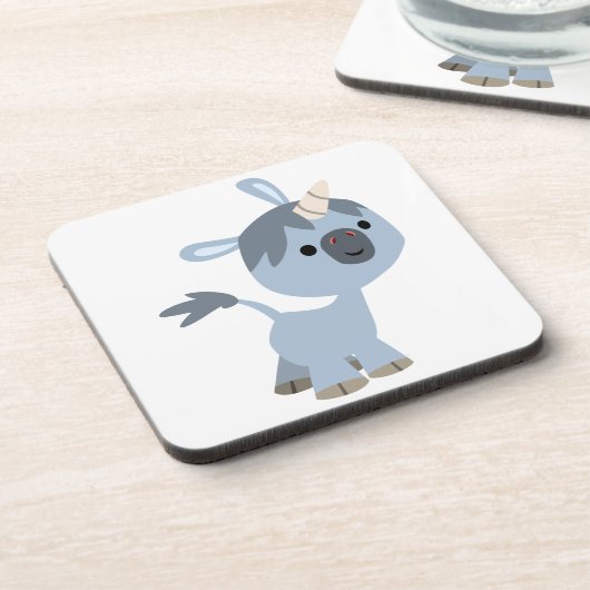 かわいいハッピーカートゥーンベビーユニコーンコースターセット コースター (左側)