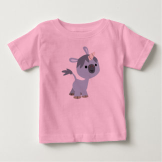 かわいいハッピーカートゥーンベビーユニコーンベビーTシャツ ベビーTシャツ