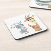 かわいいハッピーカートゥーンヤギのコースターセット コースター (左側)