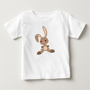 かわいいハッピーカートゥーンラビットベビーTシャツ ベビーTシャツ