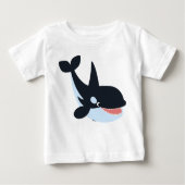 かわいいハッピーカートンキラークジラベビーTシャツ ベビーTシャツ (正面)