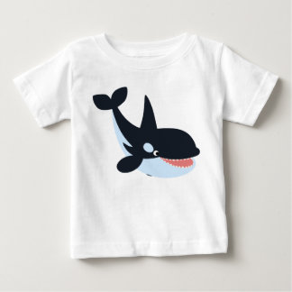 かわいいハッピーカートンキラークジラベビーTシャツ ベビーTシャツ