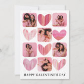 かわいいハッピーガレンティーヌピンクハート&写真 シーズンカード (正面)