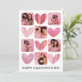 かわいいハッピーガレンティーヌピンクハート&写真 シーズンカード (スタンド正面)