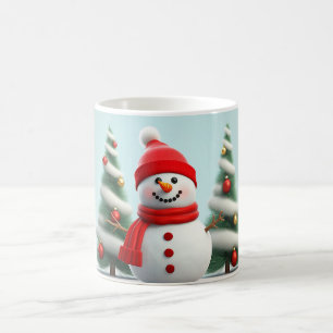 かわいいハッピーキッズ子供冬雪だるま コーヒーマグカップ