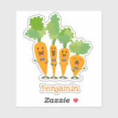 かわいいハッピーキャロットカルテット漫画イラストレーション シール (シート)