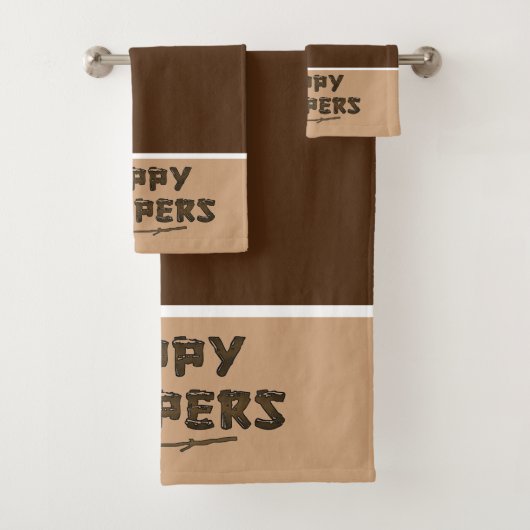 かわいいハッピーキャンパーの言葉 バスタオルセット (インサイチュ)