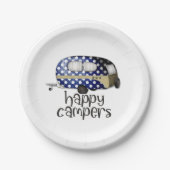 かわいいハッピーキャンパーズワードアートパーティー ペーパープレート (正面)