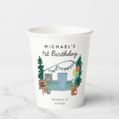 かわいいハッピーキャンパーバンツリーズキャンピング1st誕生日 紙コップ (裏面)