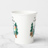 かわいいハッピーキャンパーバンツリーズキャンピング1st誕生日 紙コップ (右)